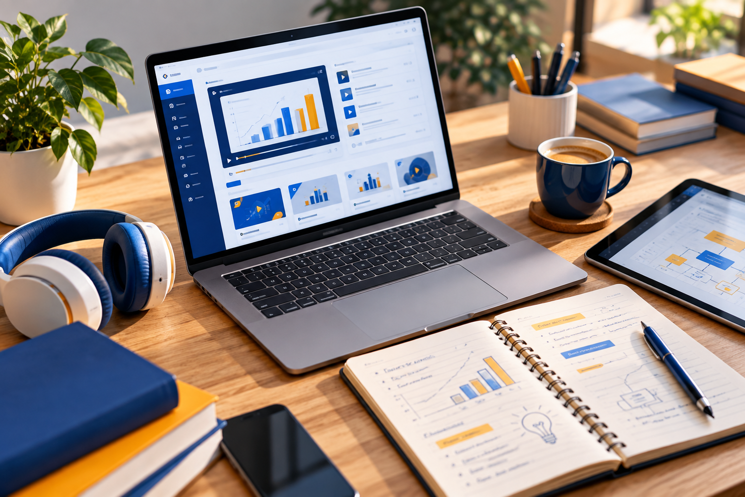 A live online course on a laptop screen